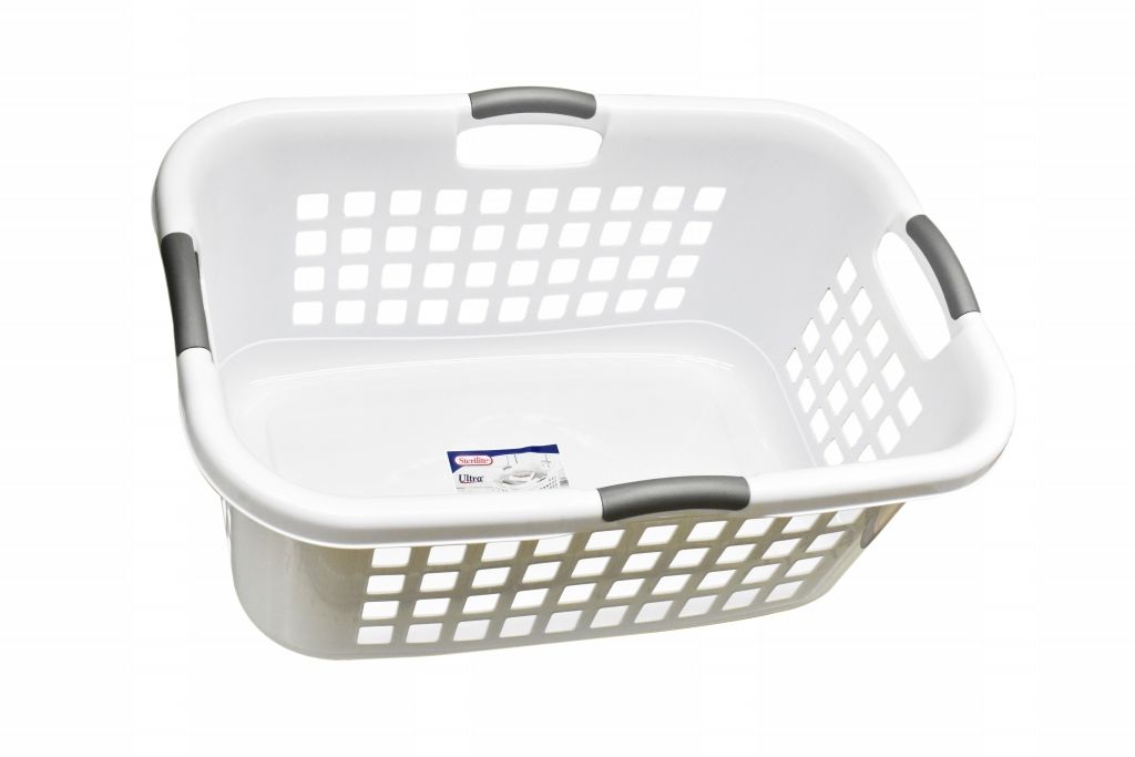 Laundry Basket White / Aqua 37qt (6501225)