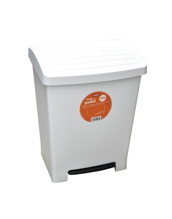Trash Bin with Pedal White 25lt