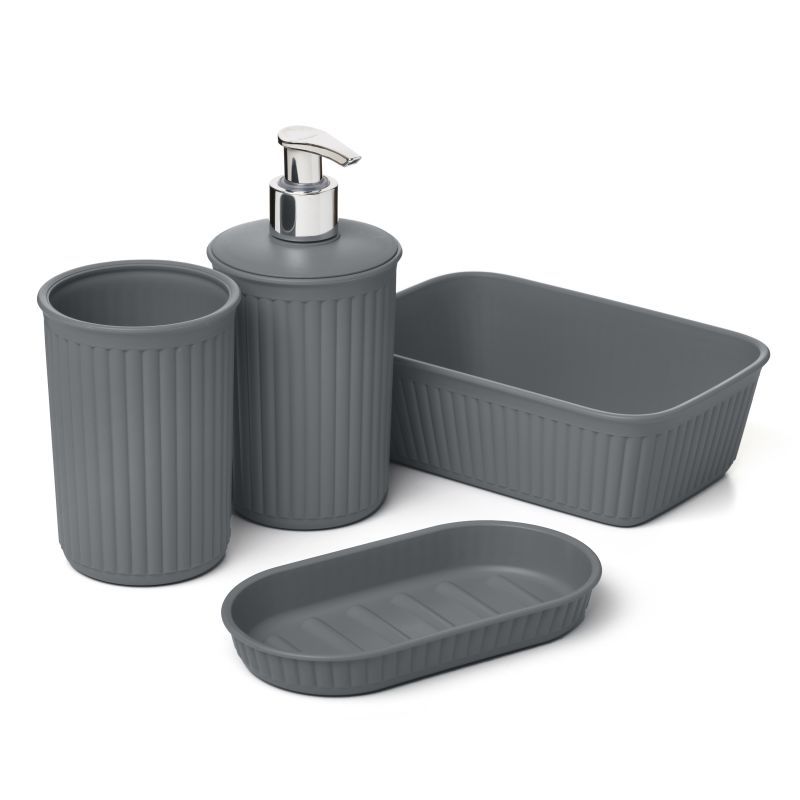 Tatay Bathroom Set Baobab Anthracite Gray 4pcs  (6391114)
