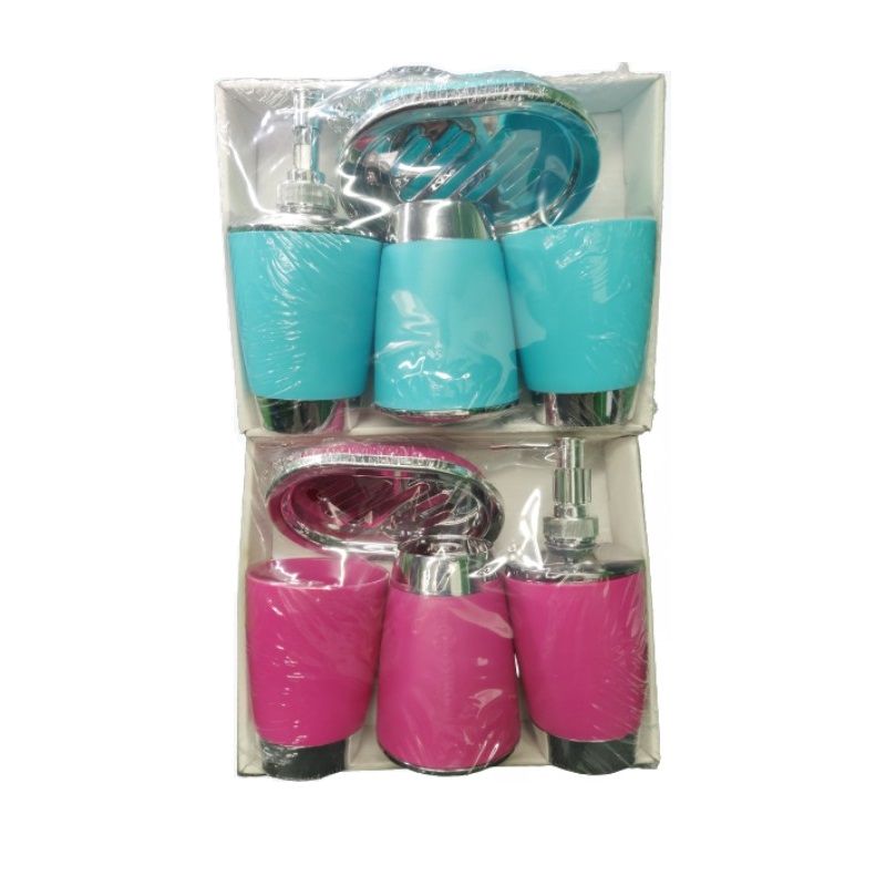 Bathroom Set Blue Pink 4pcs (734-35840)