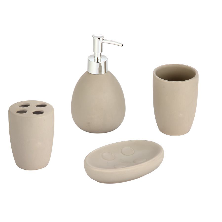 Limpus Bathroom Accessories Set 4pc Beige