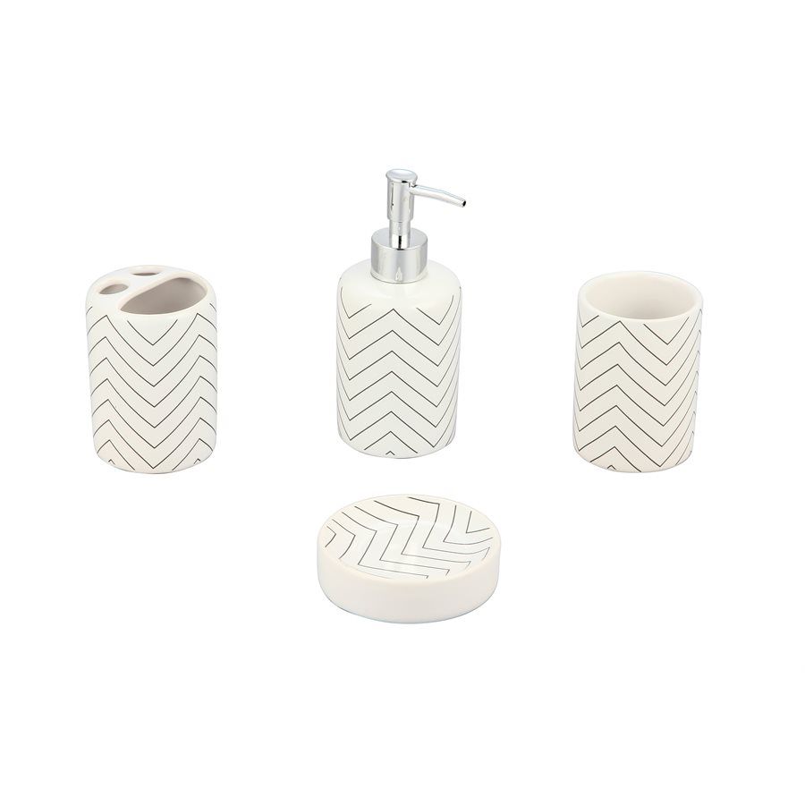 Limpus Bathroom Accessories Set 4pc Striped