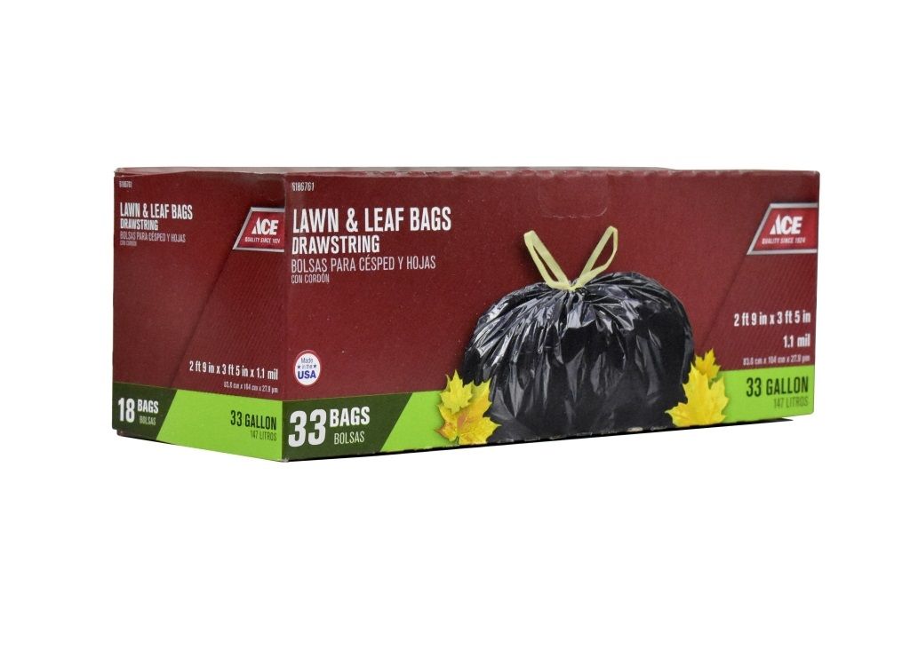 Trash Bags 33gal with Drawsting Large 50pc