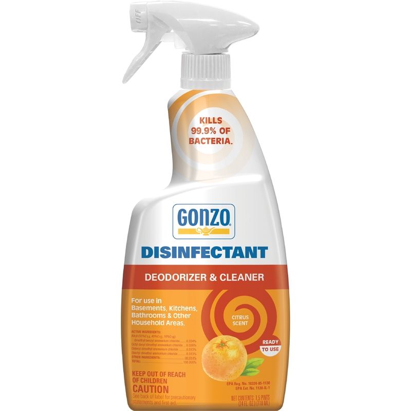 Gonzo Disinfectant Deodorizer and Cleaner Citrus Scent  24 oz (1014065)