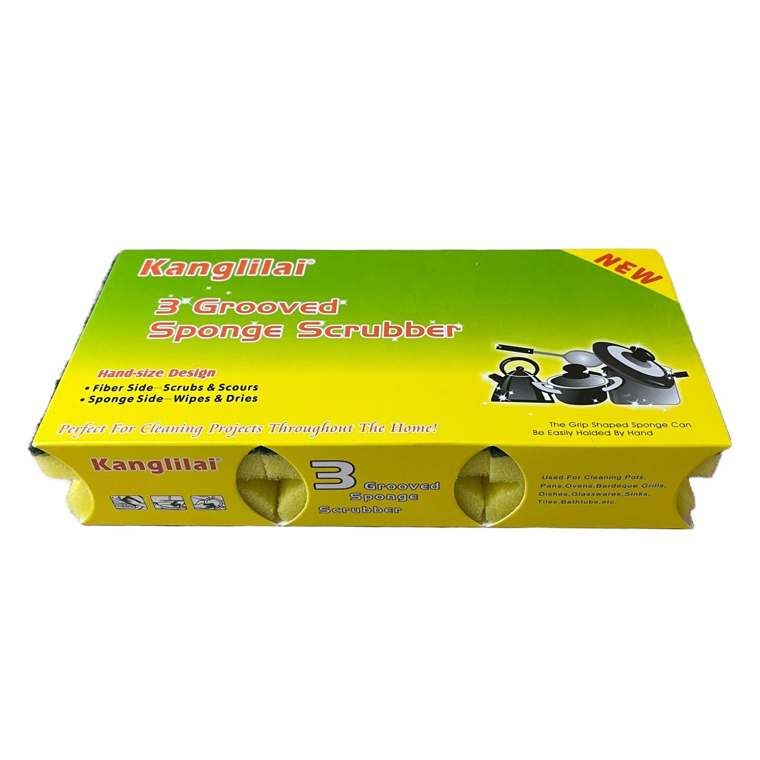 Kanglilai Sponge And Scrub 3 pk  (733-37499)