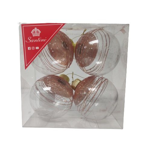 Santini Clear W/Bronze Glittered Design 4pc (130-5000507)