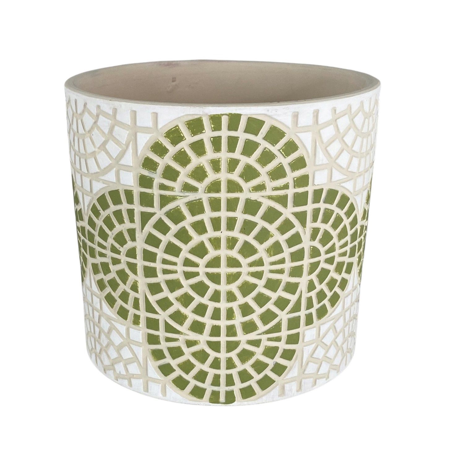 Concepts Life Terracotta Plant Pot Green and White