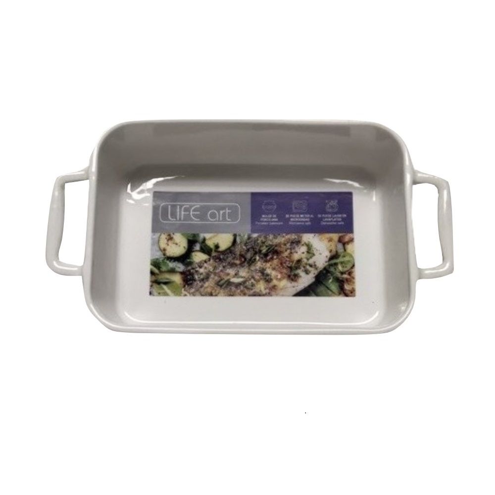 Life Art Baking Dish  Porcelain Rectangle 33cm