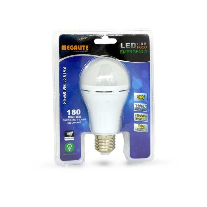 Megalite Emergency Rechargeable Bulb LED 5W 6K ( FA19-01-EM-5W-6K)