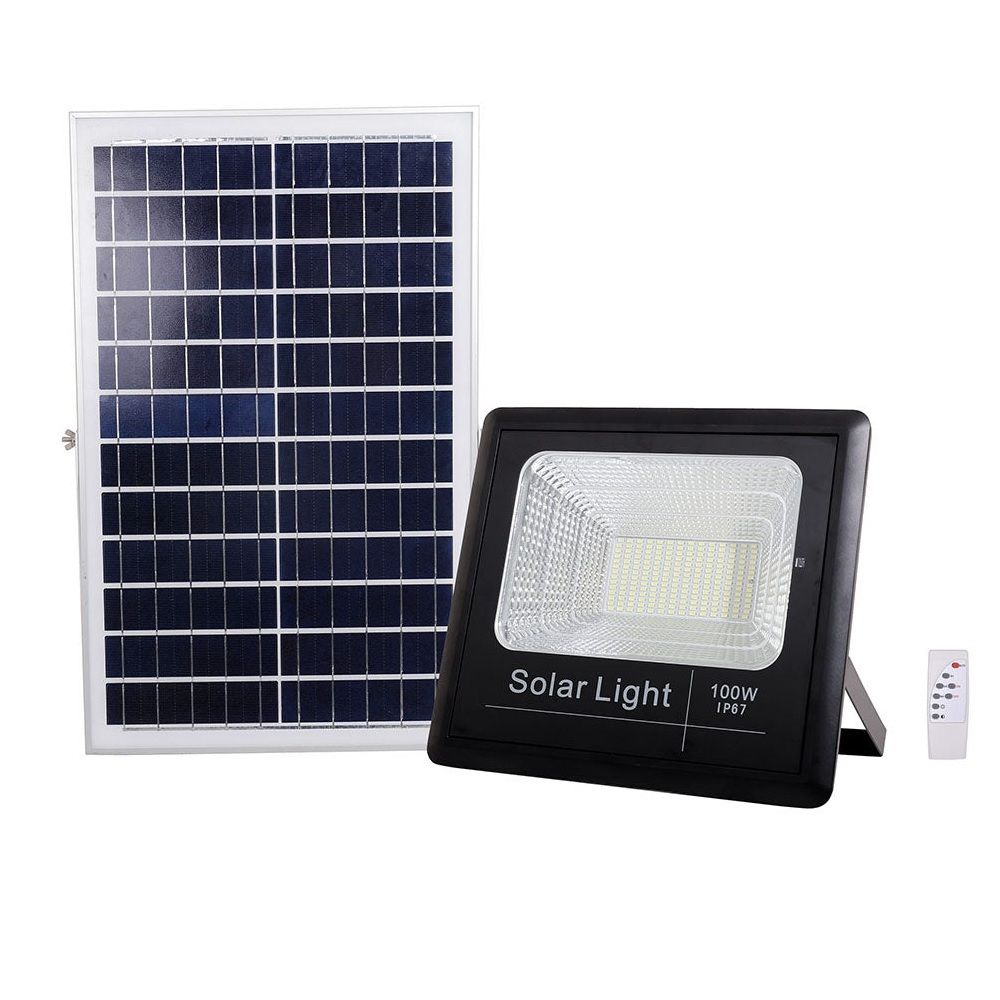 LightSource LED Flood Light with Solar Panel 100W 6000K (FL09-100W6)