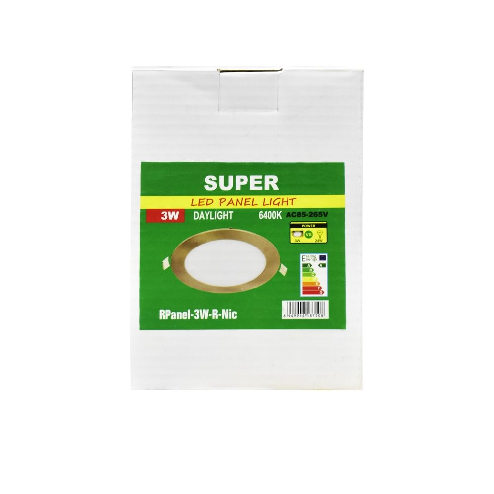 Super LED Panel Light Nickel 3W