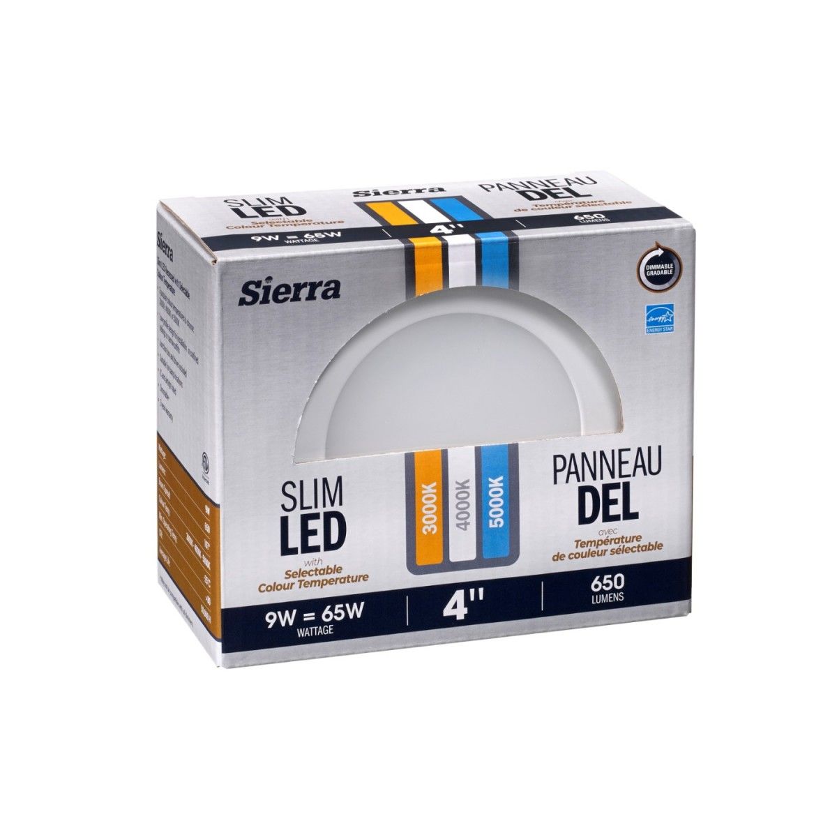 Sierra LED Slim Recessed Light With Selectable Colour Temperature 4in 9W (76660)