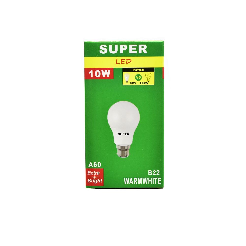 10W LED Bulb 3000k B22 Super