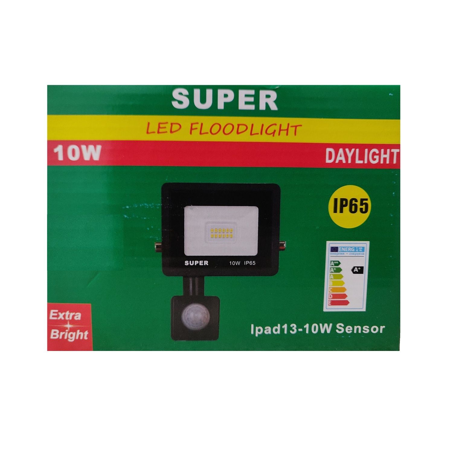 Super LED Floodlight 10W with Motion Sensor 6400K