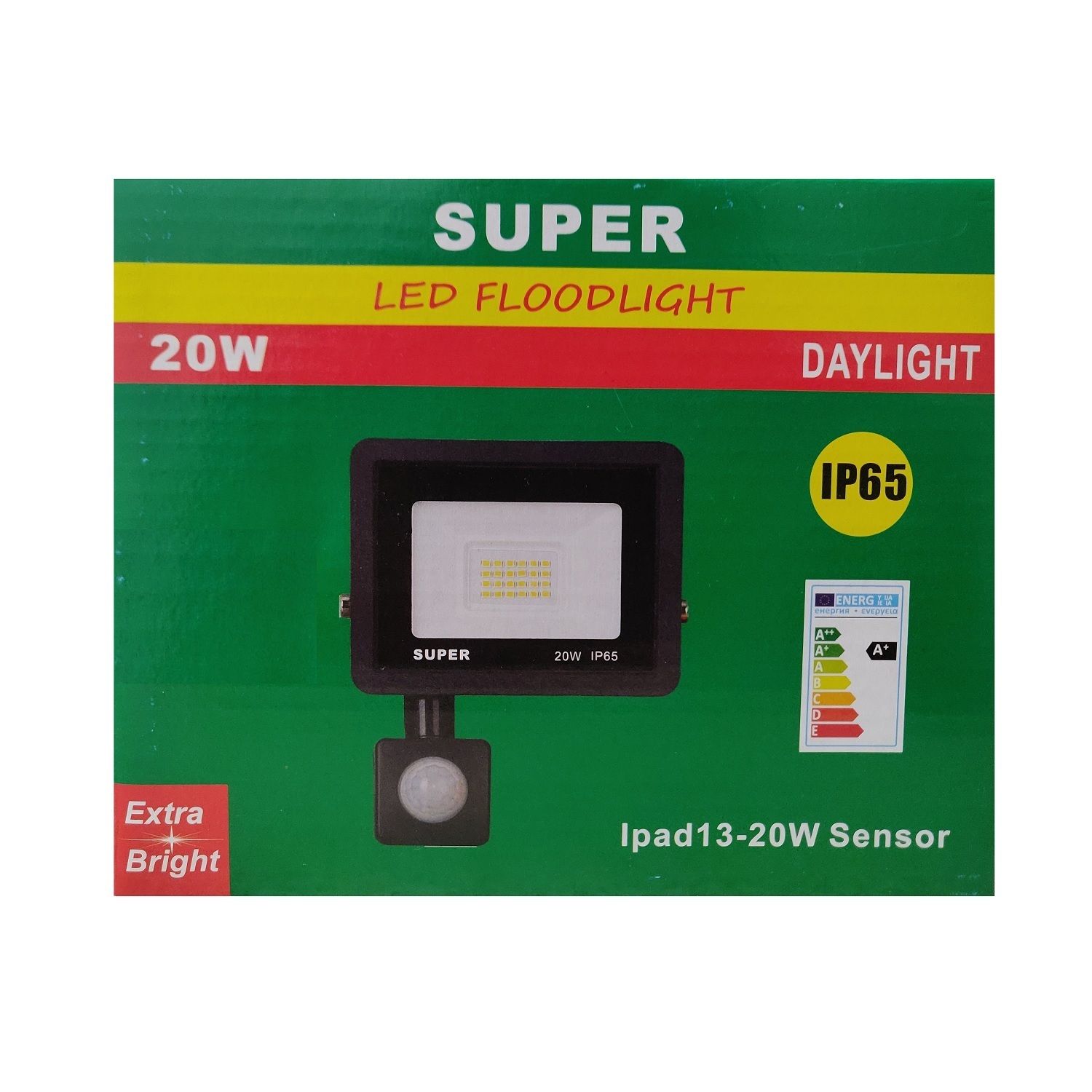 Super LED Floodlight 20W with Motion Sensor 6400K