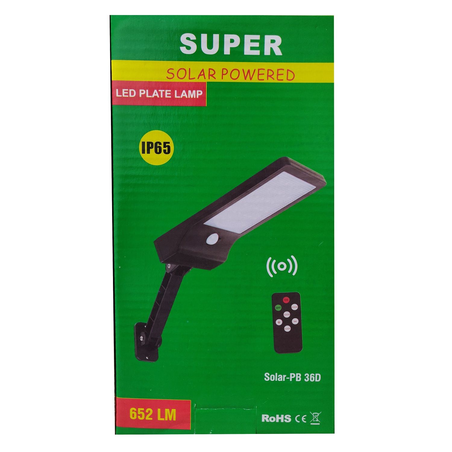 Super Solar LED Lamp With Motion Sensor And Remote 652 Lumens