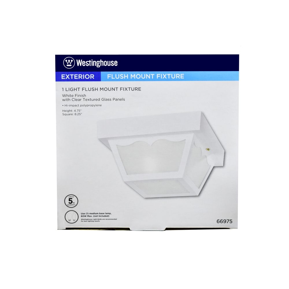 1 Light Outdoor Ceiling Fixture White (66975)