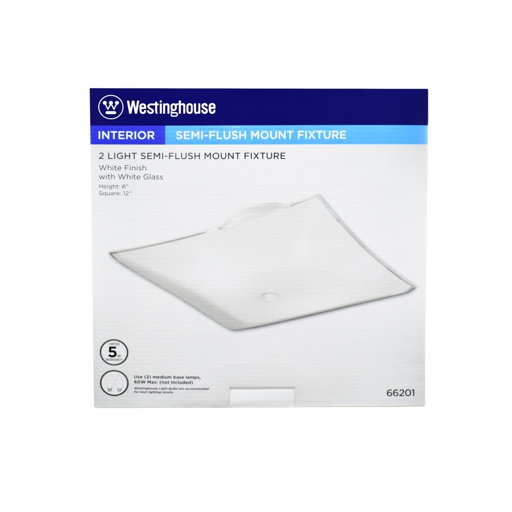 Ceiling Fixture 2 light White 12in (31162)