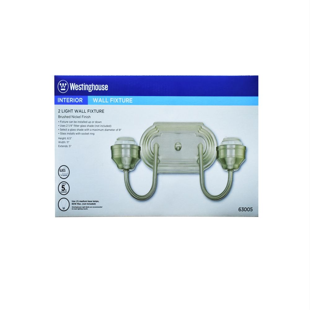 Westinghouse 2 light Brushed Nickle Fixture (6300500)
