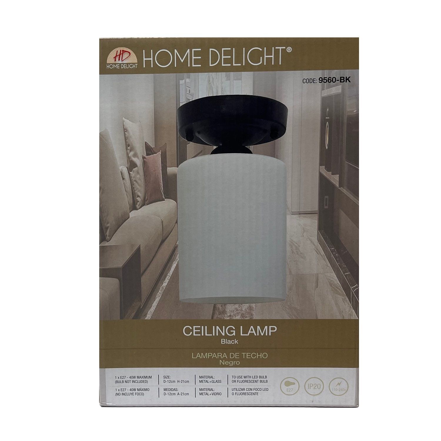 Home Delight Ceiling Lamp Black (9560-BK)