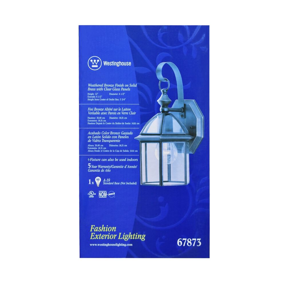 Westinghouse Weathered Bronze Wall Lantern (67873)