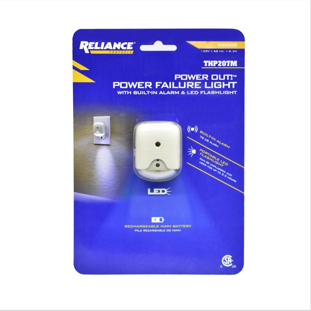 Reliance Power Out Flashlight LED NiMH with Alarm White (3494663)