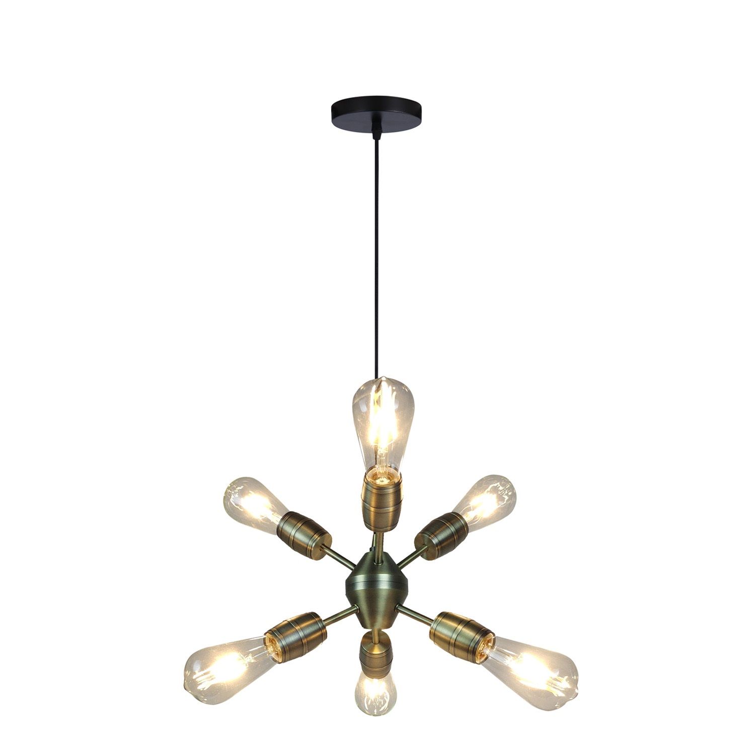 Xtricity Freedom Pendant Fixture 6 Lights Antique Brass (5-90114)