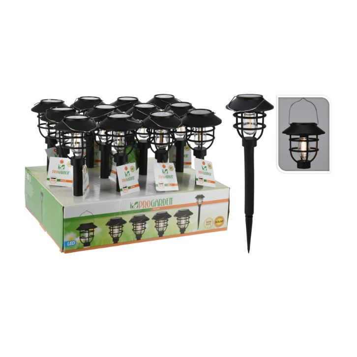 Pro Garden Solar LED Light with Stake 8 cm Black (DX9510040)