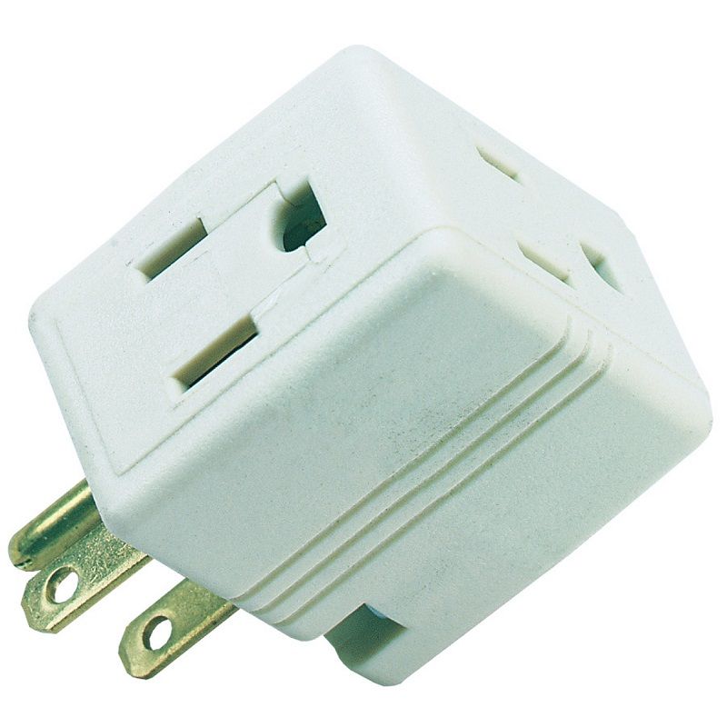 Triple Tap Grounded Cube Outlet Adapter