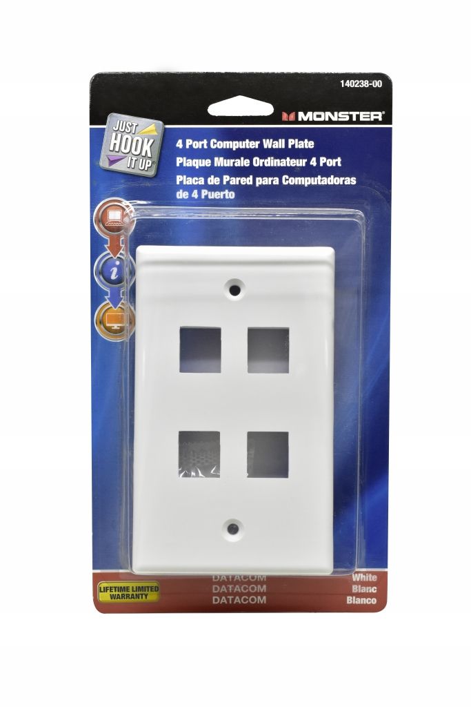 Wall Plate 4 Port Datacom White (3213865)
