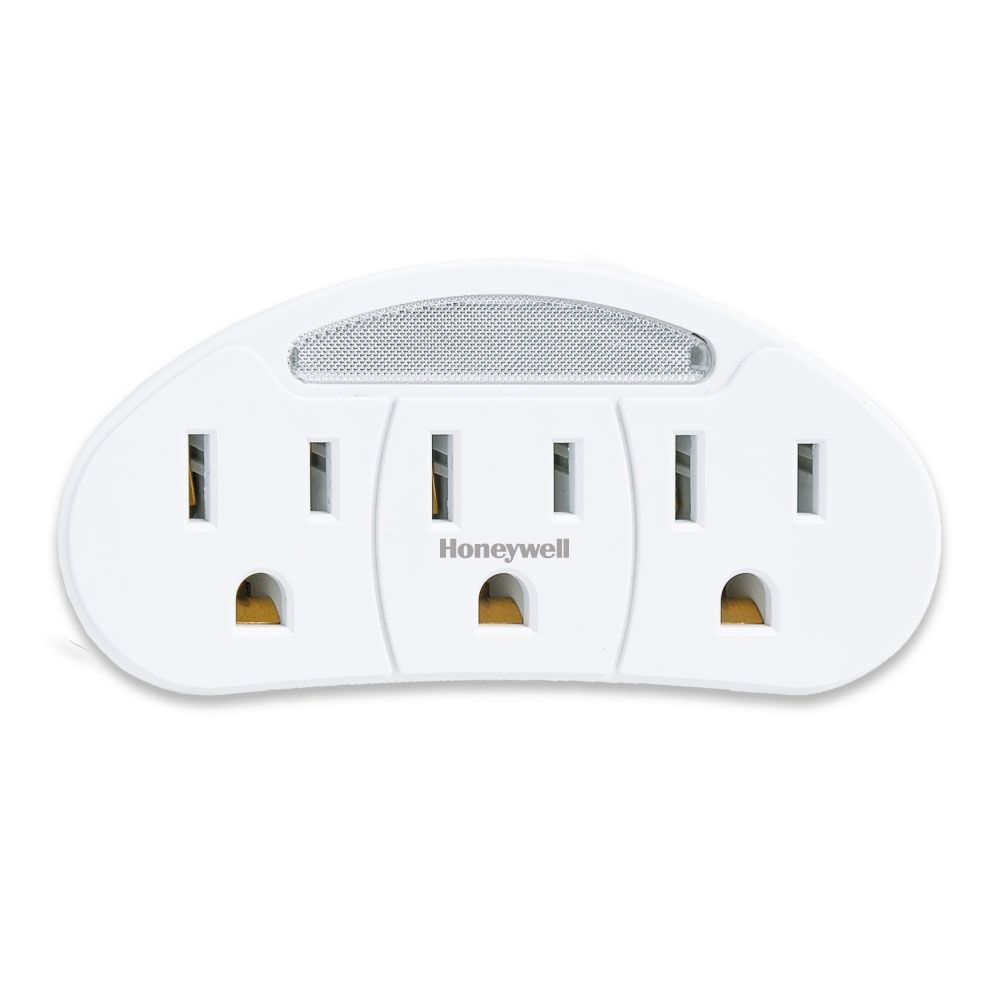 Honeywell Wall Extender with Motion Sensor Night Light 3 Outlet 15A (HW-E-15)