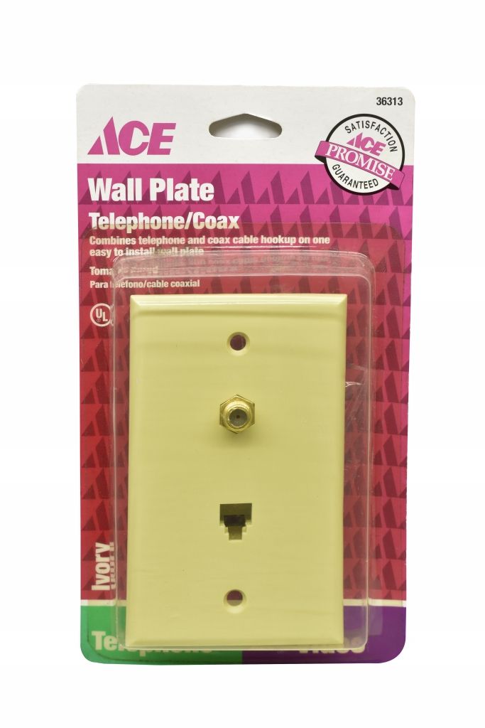 Wall Plate Phone/Coax Ivory (3469186)