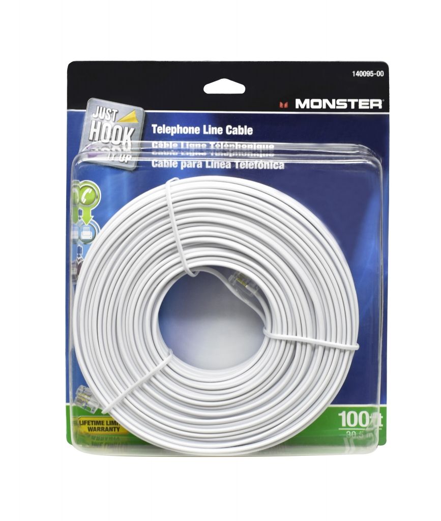 Cord Phone Line White 100ft (3102753)