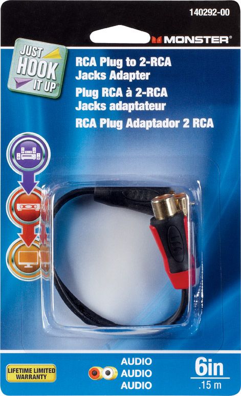 Adapter Y RCA 1M to 2F (31129)