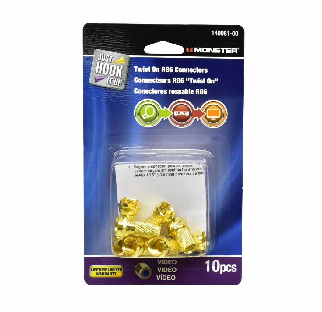 Connectors Coax Twist On RG6 10pk (3162963)