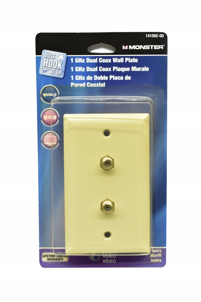 Wall Plate Dual Coax Ivory (3469053)