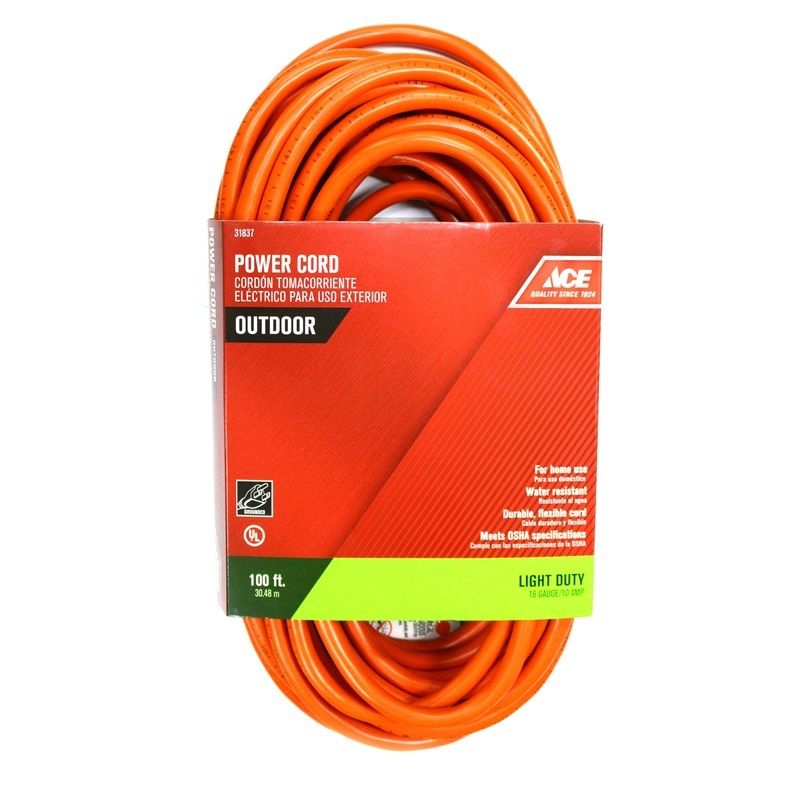 Ace Extension Cord Orange 100ft 16/3 SJTW