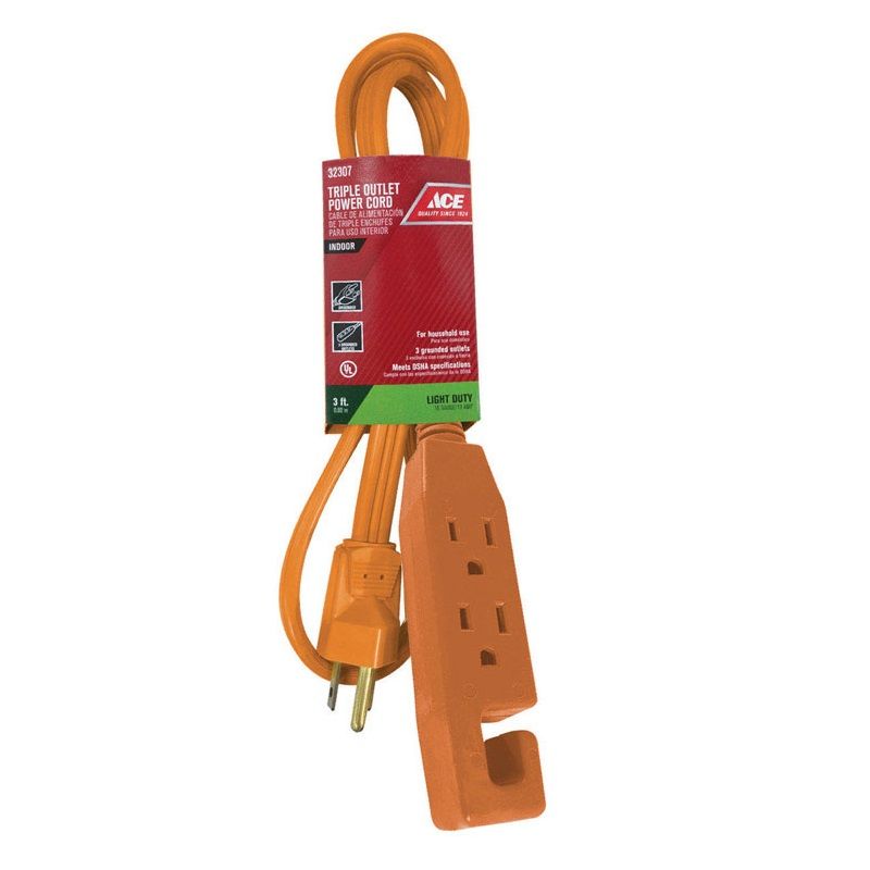 Triple Outlet Power Center Cord  3ft 16/3 SPT-2