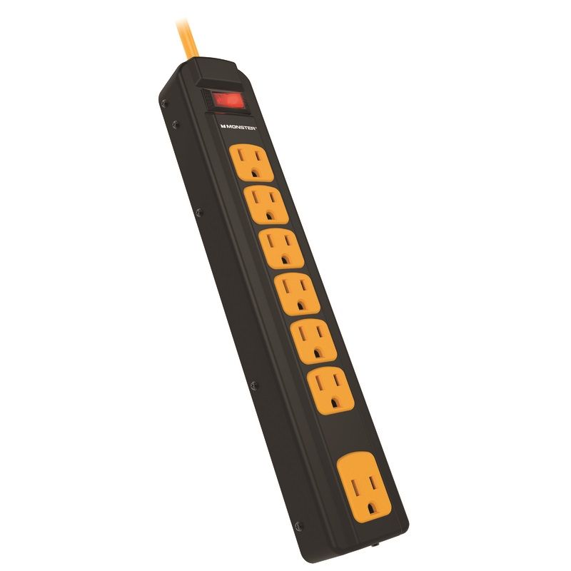 Monster Just Power It Up Surge Protection Power Strip Metal 7 outlet (3001098)