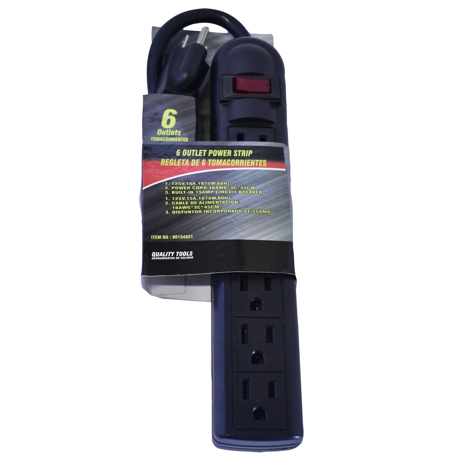 Power Strip 6 Outlet Black (964-90134821)