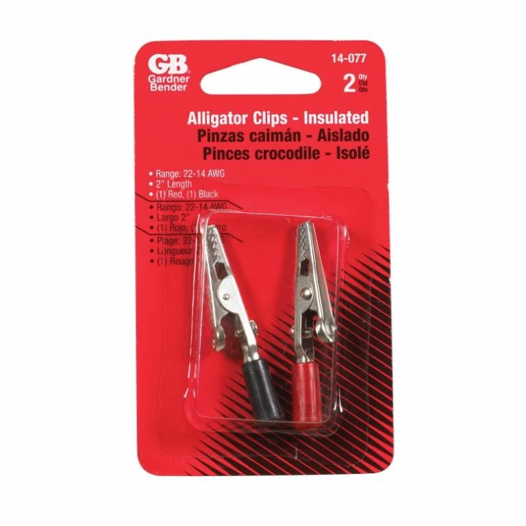 Barrel Insulated Alligator Clips 2in 2pk