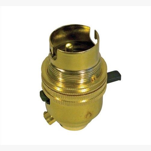 Batten Lamp Holder Brass Bayonet with Switch (BL5/S)