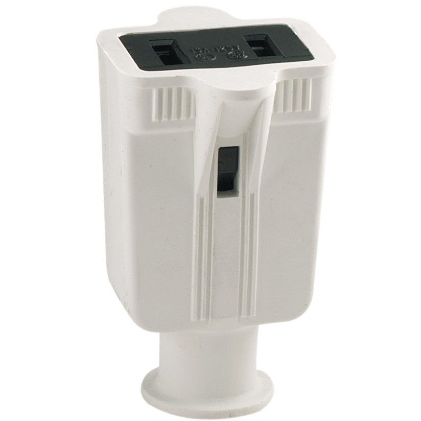 Straight Blade Rubber Plug Connector 2 Pin 15A 110V (86W)