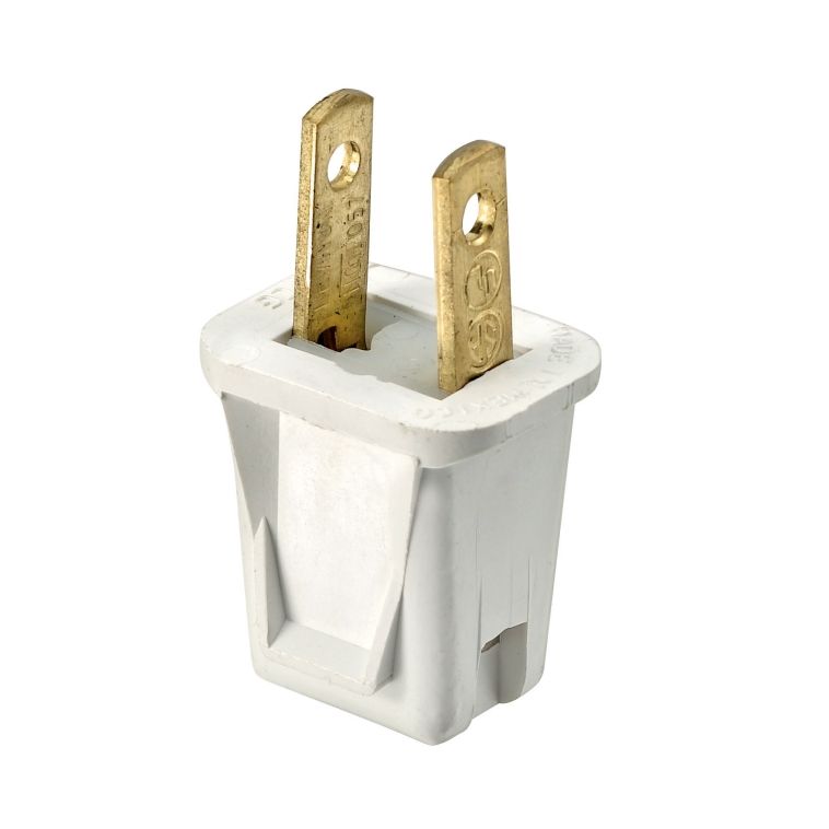 White 2 Wire Plug 2pk