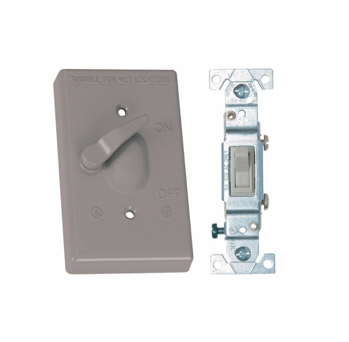 1 Gang Gray Toggle Cover With 3 Way (14218)