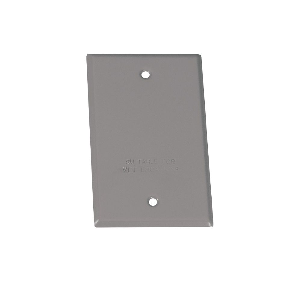 Grey Weatherproof Rectangular Blank Cover Plate (1987)