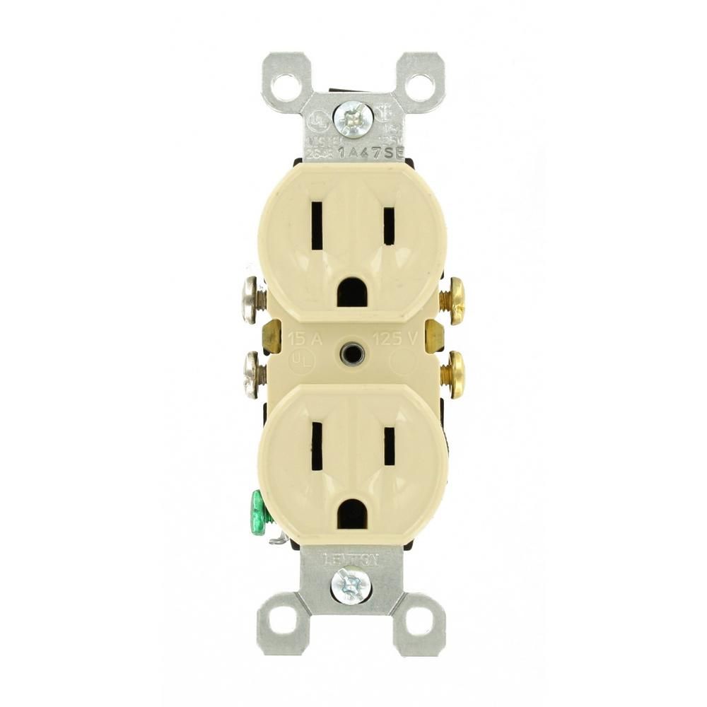 15 Amp Ivory Duplex Grounded Receptacle