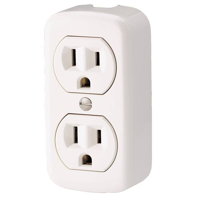 78W Duplex Surface Mount Receptacle 15 Amp White 125V