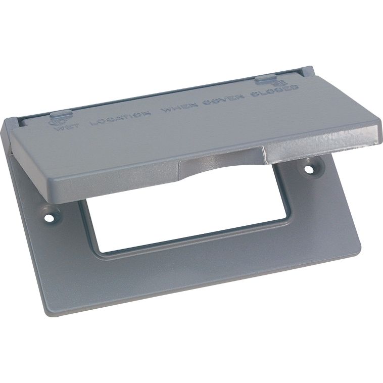 1 Gang Grey Weatherproof Horizontal GFCI Outlet Cover (14249)