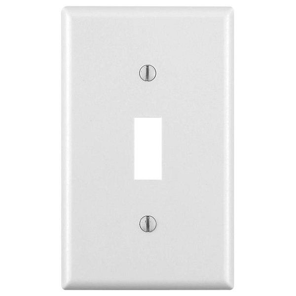Plastic 1 Gang Toggle Switch Wall Plate White